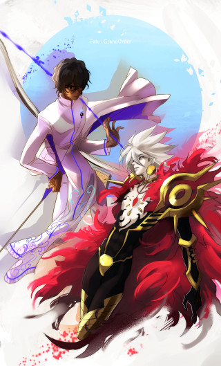 Anime characters swords demon background - ufotable free wallpaper
