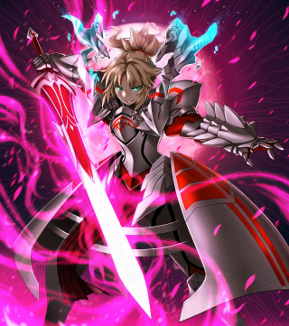 Woman sword pink purple flame - a pink background free wallpaper