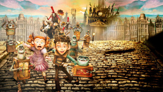 Cartoon street castles airship city - adam rex free wallpaper