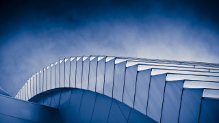 Curved bridge sky background blue - sharp edge free wallpaper