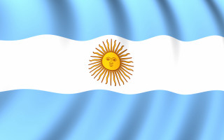 Flag sun blue sky waves - international typographic style free wallpaper