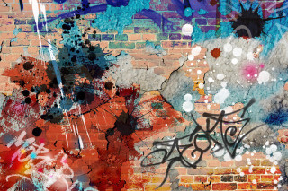 Brick wall graffiti city pokemon - graffiti paint free wallpaper