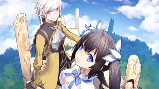 Anime characters blue sky clouds 31 - two anime character free wallpaper