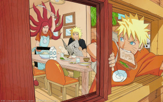 Cartoon man table woman window - madhouse free wallpaper