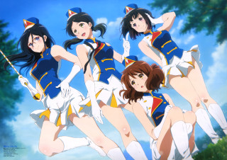 Girls uniform group photo trees - a group of girls free wallpaper