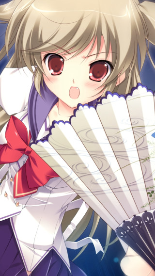 Woman holding fan dress bow - a bow free wallpaper