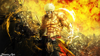 Man sword fire demon face - a fire free wallpaper