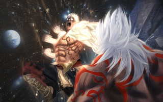 Man white hair beard sword - another man free wallpaper