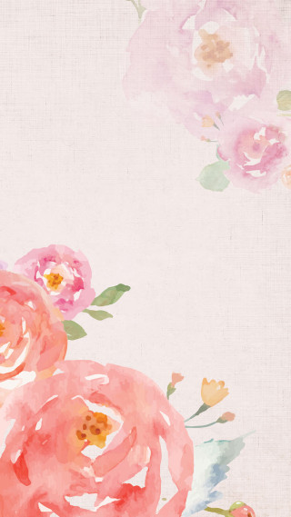 Pink flowers watercolor moon arts - soft free wallpaper