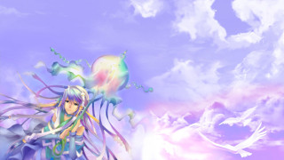 Anime girl long hair bird - a anime girl free wallpaper for desktop