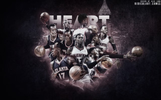 Basketball players heart dark background - a group of basketball players free wallpaper