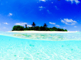Tropical island boat ocean blue - tropical free wallpaper