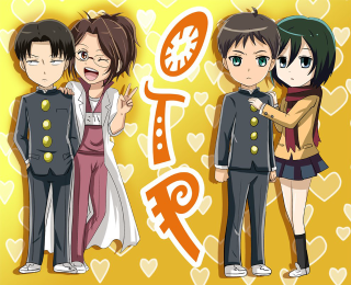 People yellow background hearts japanese - a group of people free wallpaper