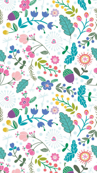 White background flowers leaves bunch - fine foliage lace free wallpaper