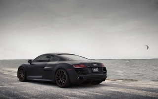 Black sports car ocean kite 2 - matte finish free wallpaper