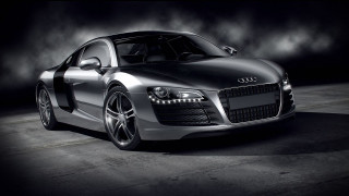 Silver sports car dark room 27 - the hood and the hood free wallpaper