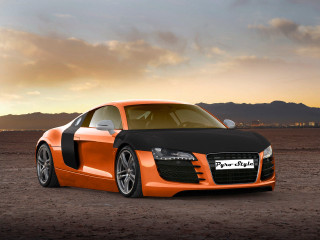Orange black car desert mountains 2 - a desert area free wallpaper