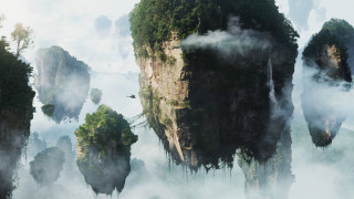 Floating islands fog mist bird - chris labrooy free wallpaper