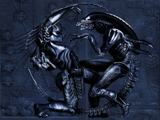 Aliens couple sitting chair wall - classical realism free wallpaper