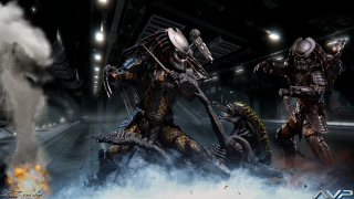 Aliens group room smoke smokestacks - weta digital free wallpaper