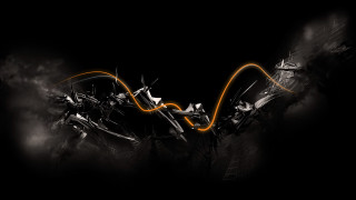 Motorcycle black white orange lights - biomechanical free wallpaper
