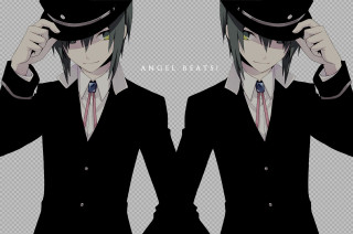 Man suit tie hat holding - both hand free wallpaper