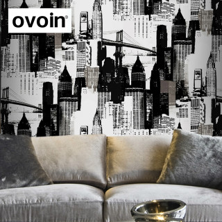 Couch city skyline wall silver - a city skyline free wallpaper