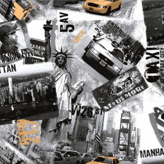 Nyc yellow taxi statue of - poster free wallpaper