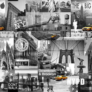 New york brooklyn city collage 2 - international typographic style free wallpaper