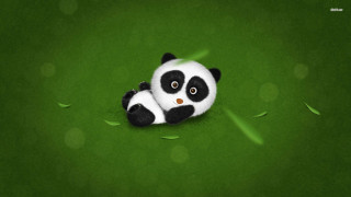 Stuffed panda bear green surface - a green surface free wallpaper