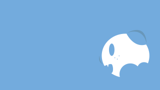 White ghost floating blue background - anton fadeev free wallpaper