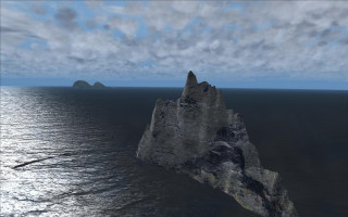 Rock formation ocean cloudy sky - cloudy free wallpaper