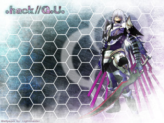 Anime character purple outfit hexagonal - dark background free wallpaper