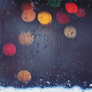 Window rain traffic lights black - impressionist free wallpaper