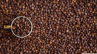 Coffee cup beans spoon table - a spoon free wallpaper