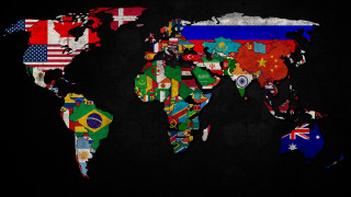 World map flags countries sides 3 - different color free wallpaper