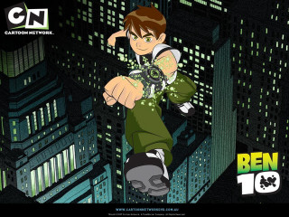 Cartoon character flying city night 2 - the air over a city free wallpaper