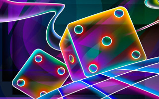 Colorful abstract dices swirly black - neon free wallpaper
