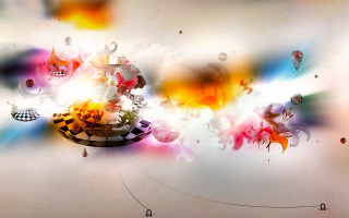 Colorful abstract background basket food - surreal free wallpaper