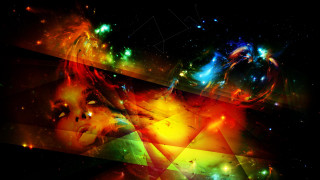 Colorful abstract background woman face - an abstract painting free wallpaper