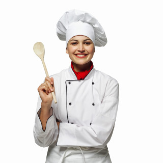 Woman chef outfit wooden spoon - professional free wallpaper