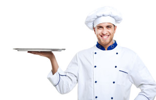 Man chef outfit holding silver - silver free wallpaper