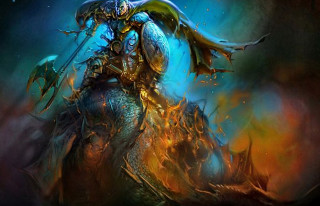 Man horse sword armor painting - a painting of a man free wallpaper