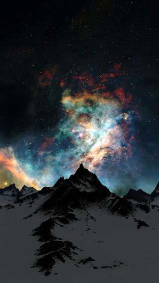 Mountain sky stars colorful clouds - sky free wallpaper
