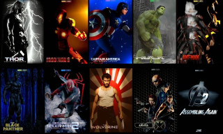 Avengers movie posters series collection - marvel comic free wallpaper