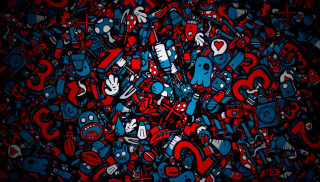 Colorful painting variety blue red - craola free wallpaper