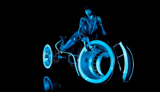 Man riding bike blue light - a blue light free wallpaper