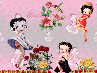 Girl flowers bird head image - loony toon free wallpaper