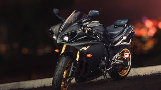 Black motorcycle night road lights 2 - the side of a road free wallpaper