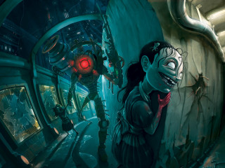 Creepy woman mask man suit - a creepy mask free wallpaper